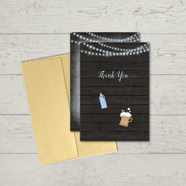 Cartão De Agradecimento Chá de fraldas Obrigado Bebê Está Comendo Azul