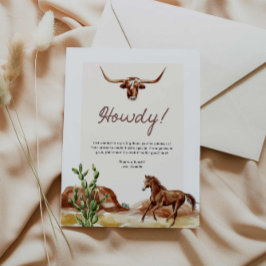 Cartão De Agradecimento Chá de fraldas Ocidental do Cowboy