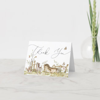 Cartão De Agradecimento Chá de fraldas ou Aniversário de Animais Florestai