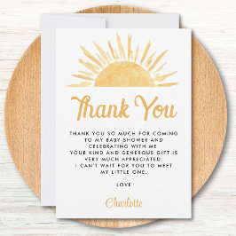 Cartão De Agradecimento Chá de fraldas Pensado Pela Sun Obrigado