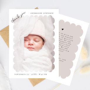 Cartão De Agradecimento Chá de fraldas Personalizado de Fotografia Escalon