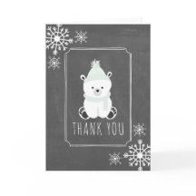 Chá de fraldas Polar Bear Winter Obrigado Green