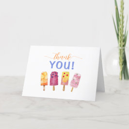 Cartão De Agradecimento Chá de fraldas Popcicle de Sorvete Moderno