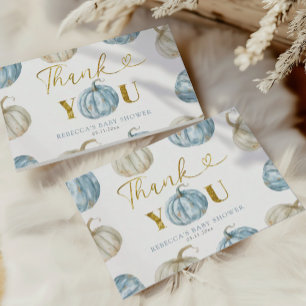 Cartão De Agradecimento Chá de fraldas Pumpkin Do Pastel Obrigado