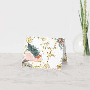 Cartão De Agradecimento Chá de fraldas Rosa, Leigh, Pequeno Pacote de Aleg