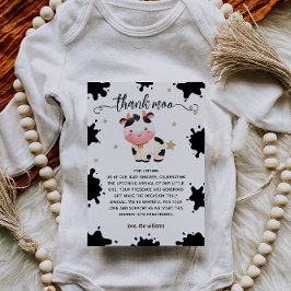 Cartão De Agradecimento Chá de fraldas Russo de Vaca Santa