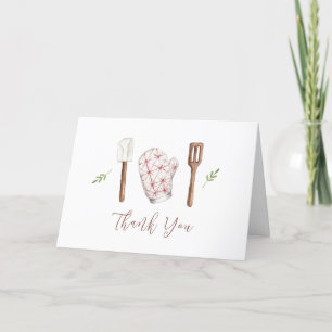 Cartão De Agradecimento Chá de fraldas Rustic Modern Chef Kitchen