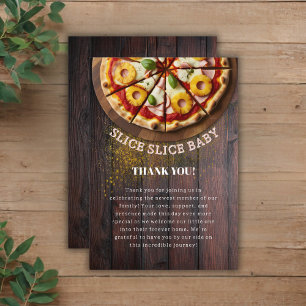 Cartão De Agradecimento Chá de fraldas Rustic Slice Pizza Slice