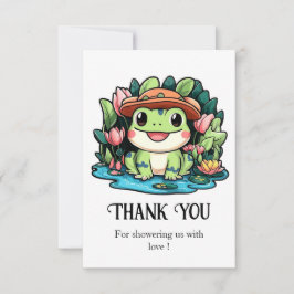 Cartão De Agradecimento Chá de fraldas sapo