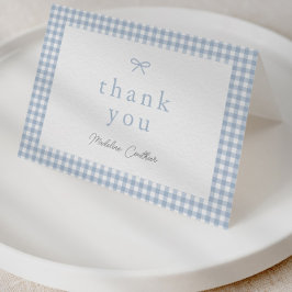 Cartão De Agradecimento Chá de fraldas Simples de Meninos Azuis Elegante