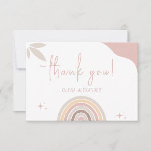 Cartão De Agradecimento Chá de fraldas Simples Minimalista Cream Pastel