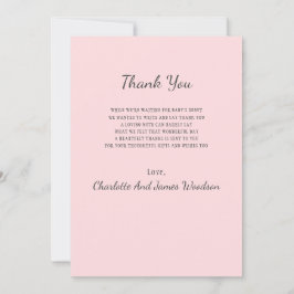 Cartão De Agradecimento Chá de fraldas Simples Obrigado