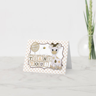 Cartão De Agradecimento Chá de fraldas Snickerdoodle Giraffe Obrigado #135