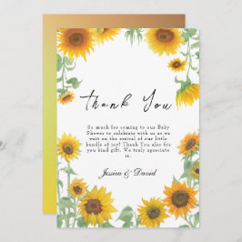 Cartão De Agradecimento Chá de fraldas Sunny Amarelo Elegante