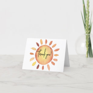 Cartão De Agradecimento Chá de fraldas Sunshine