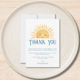 Cartão De Agradecimento Chá de fraldas Sunshine