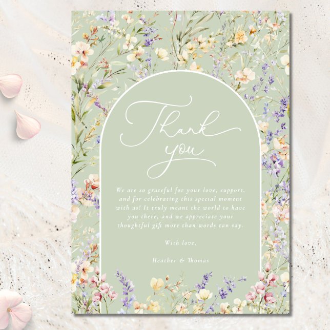 Cartão De Agradecimento Chá de fraldas Verde Selvagem (Criador carregado)