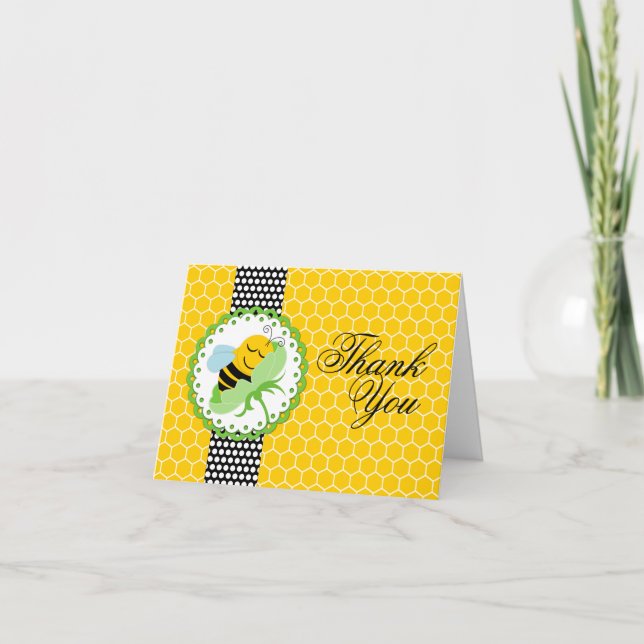 Cartão De Agradecimento Chá de fraldas Whimsical Bebee Obrigado (Frente)