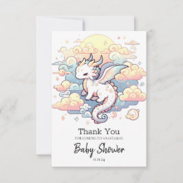 Cartão De Agradecimento Chá de fraldas Whimsical Dragon
