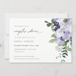 Cartão De Agradecimento Chá de Leafia Floral Violeta Roxa Convidar