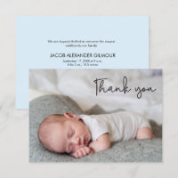 Chá de Na moda Blue Photo Boy Obrigado