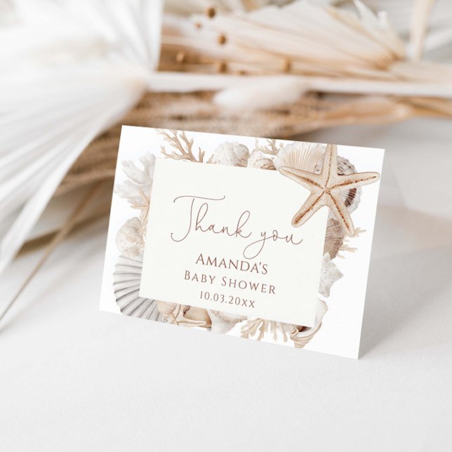 Cartão De Agradecimento Chá de Noiva à Beira-Mar (Criador carregado)