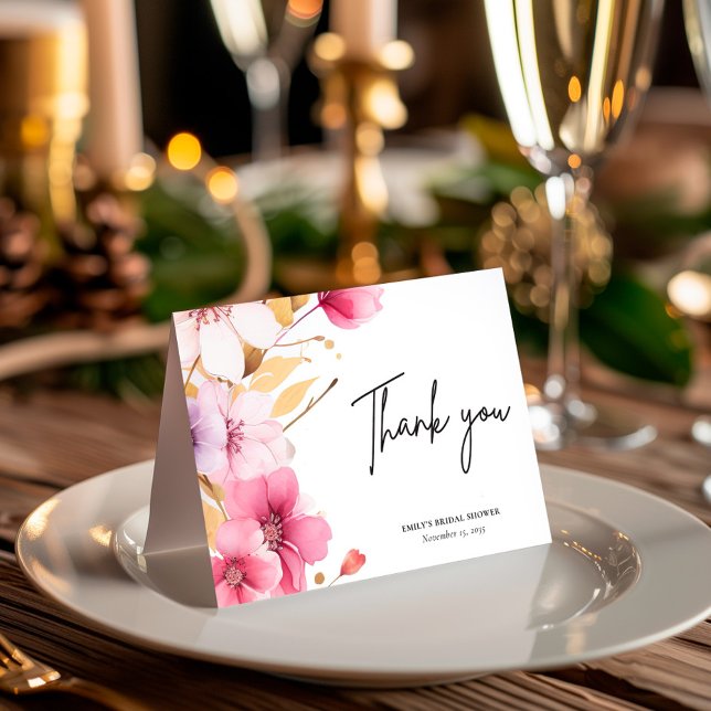 Cartão De Agradecimento Chá de Noiva Amor em Flor (Criador carregado)