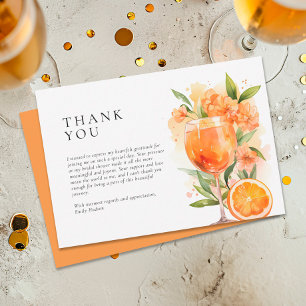 Cartão De Agradecimento Chá de Noiva Aquarela Aperol Spritz