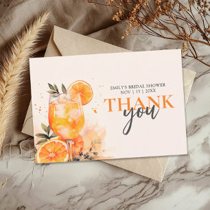 Cartão De Agradecimento Chá de Noiva Aquarela Aperol Spritz