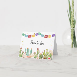 Cartão De Agradecimento Chá de Noiva Boho Cactus Fiesta