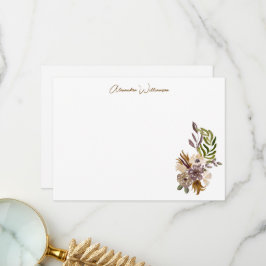 Cartão De Agradecimento Chá de Noiva Boho Rústico Botânico Personalizado