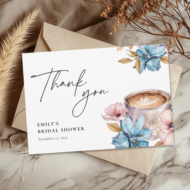 Cartão De Agradecimento Chá de Noiva Café Amor Está Sendo Preparado (Criador carregado)