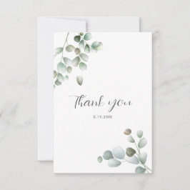 Cartão De Agradecimento Chá de Noiva com Letra de Aquarela Elegante