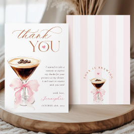 Cartão De Agradecimento Chá de Noiva Coquette Amor está Cozinhando