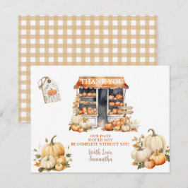 Cartão De Agradecimento Chá de Noiva de Abóbora de Outono She's Off The Ma