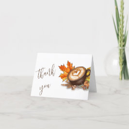 Cartão De Agradecimento Chá de Noiva de Aguarela Espresso Amor Está a Ferm