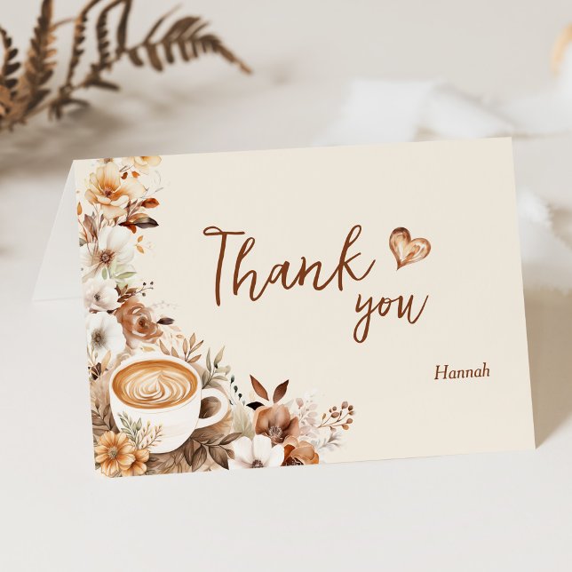 Cartão De Agradecimento Chá de Noiva de Café Love is Brewing (Criador carregado)