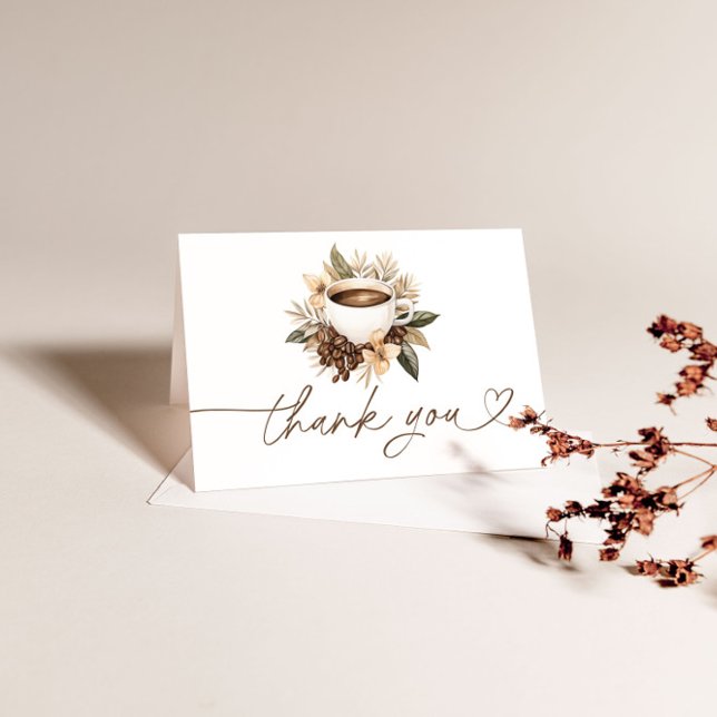 Cartão De Agradecimento Chá de Noiva de Café Love Is Brewing (Criador carregado)