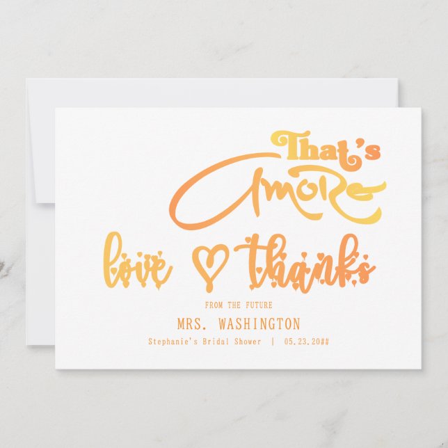 Cartão De Agradecimento Chá de Noiva de Coquetel Aperol Italiano That's Am (Frente)