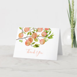 Cartão De Agradecimento Chá de Noiva de Verão com Pêssego Rústico