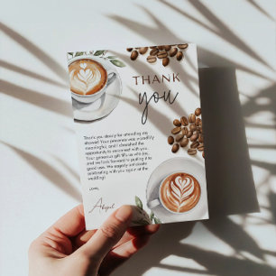 Cartão De Agradecimento Chá de Noiva do Café - O Amor Está no Preparo Obri