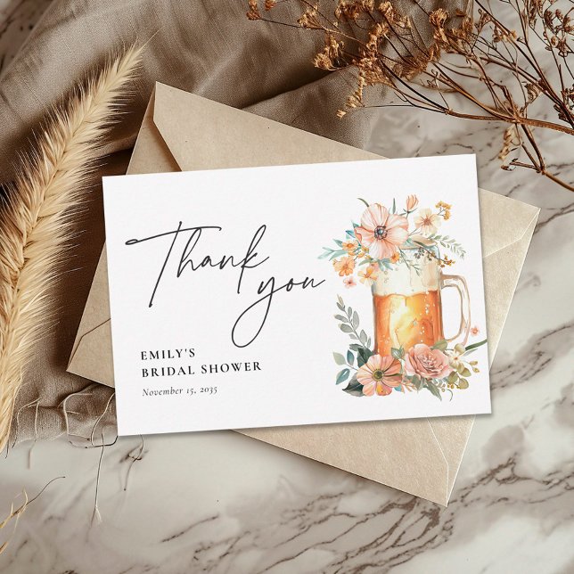 Cartão De Agradecimento Chá de Noiva Floral Amor Est&aacute; no Ar (Criador carregado)