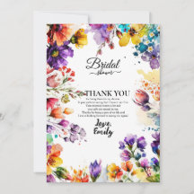 Chá de noiva floral colorido