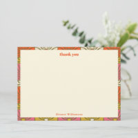 Chá de Noiva Floral Laranja Groovy Vintage Nome