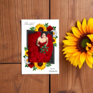 Cartão De Agradecimento Chá de Noiva Floral Tradicional