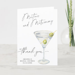 Cartão De Agradecimento Chá de noiva Martini Obrigado