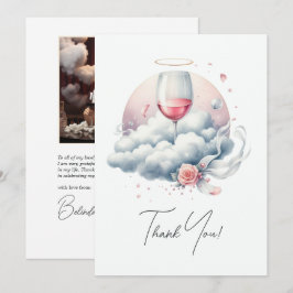 Cartão De Agradecimento Chá de Noiva On Cloud Wine