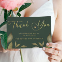 Chá de noiva sofisticado dourado e verde