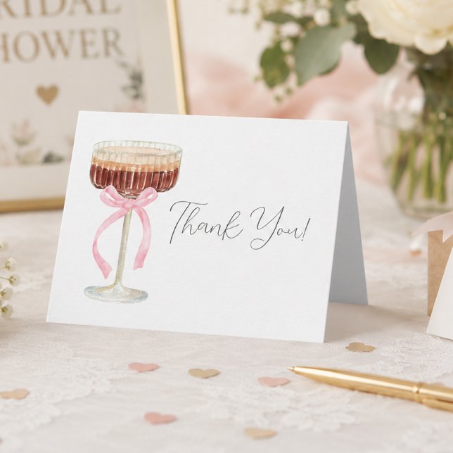 Cartão De Agradecimento Chá de Noiva Tini Bit Closer  (Tini Bit Closer Bridal shower thank you card)