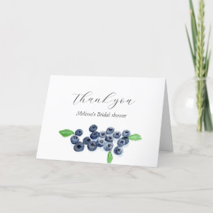 Cartão De Agradecimento Chá de panela Blueberry Obrigado